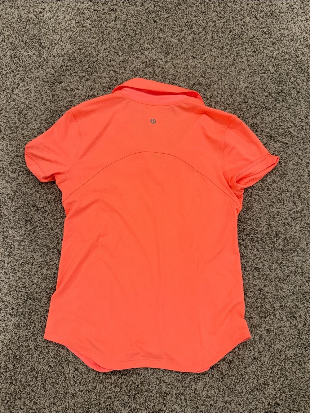 lululemon athletica Coral-Orange Short Sleeve Polo